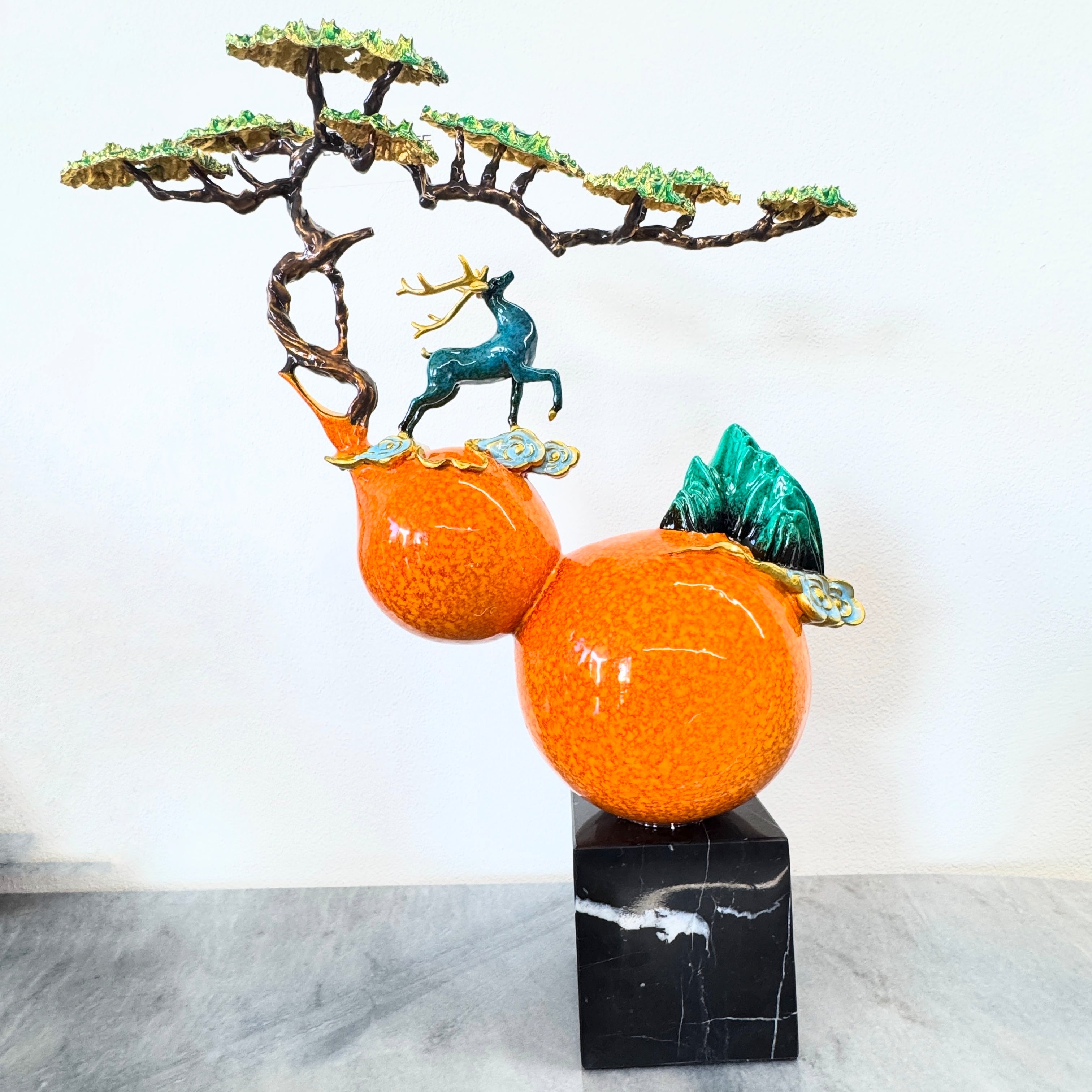 Glass Decorative Statue Gourd,a deer, and a tree - Living and Bathroom