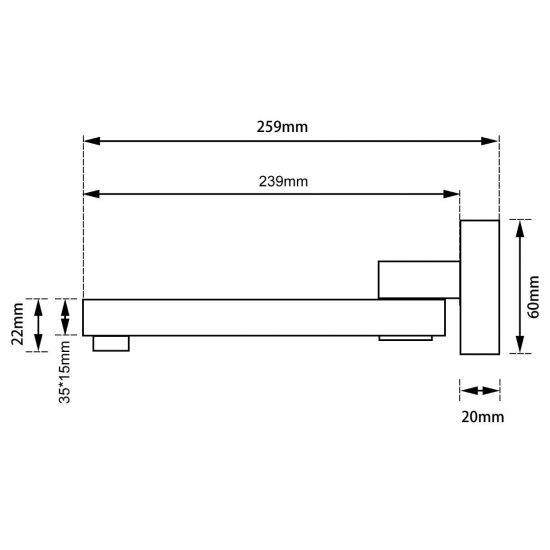 BLAZE Gun Metal Grey Bathtub/Basin Wall Spout - Living and Bathroom