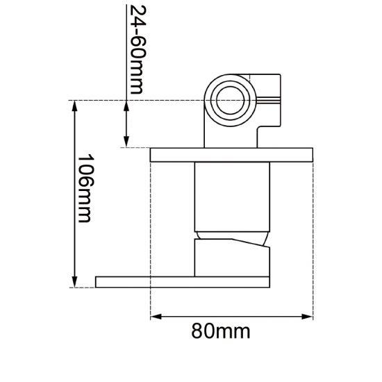 LUCID PIN Round Chrome Shower/Bath Wall Mixer(80mm Cover Plate)(color up) - Living and Bathroom