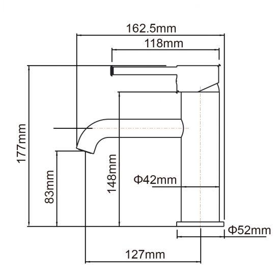LUCID PIN Series Round Black Basin Mixer - Living and Bathroom