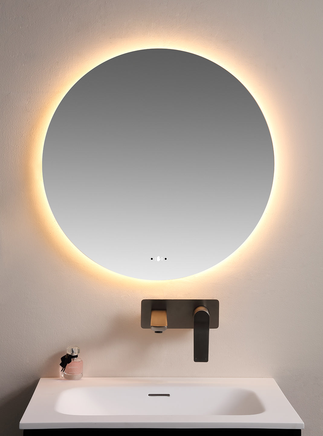 Luna Round Frameless Backlit LED Mirror
