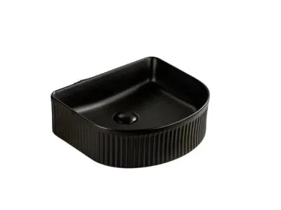 Arco Fluted Above Counter Basin 400*350*130 Matte Black