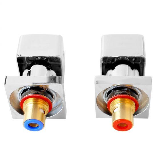 VOG Chrome Cubic Shower Wall Taps - Living and Bathroom