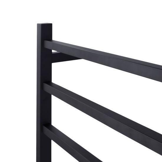 Square Black Electric Heated Towel Rack 6 Bars - Living and Bathroom