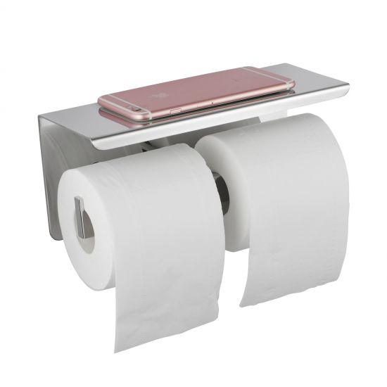 IVANO Series Chrome Double Toilet Paper Holder with Cover - Living and Bathroom