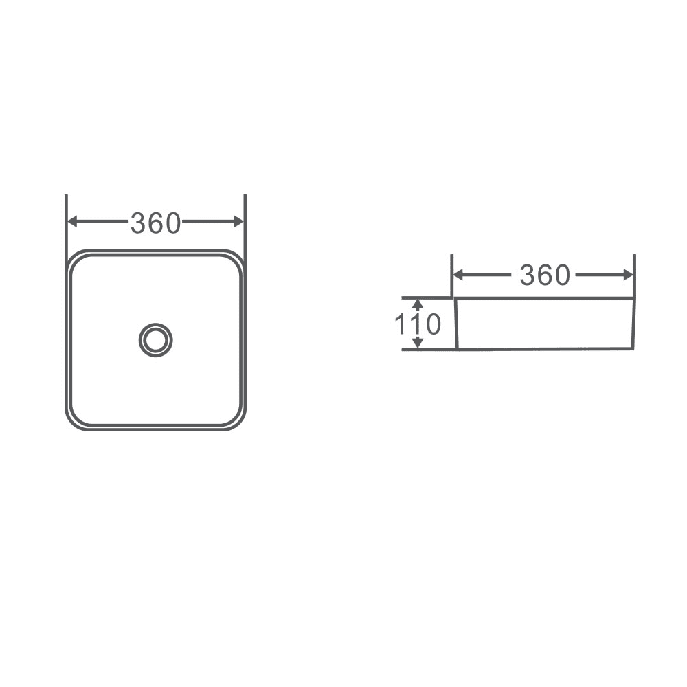 Qtro 47 Above Counter Rectangular Basin - Living and Bathroom