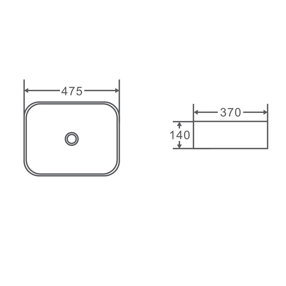 Qtro 48 Above Counter Rectangular Basin - Living and Bathroom