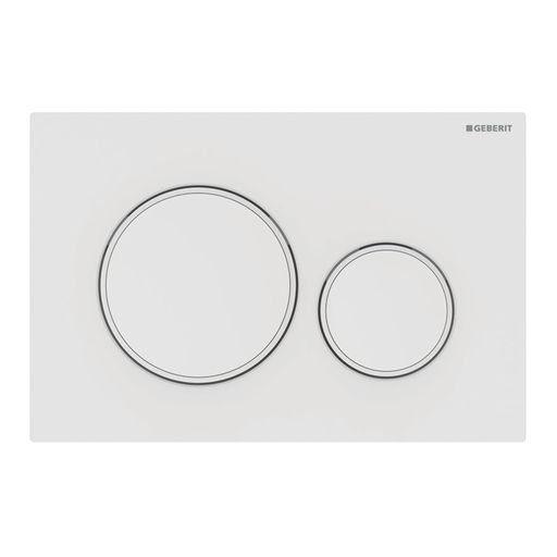 Geberit Sigma20 – Matt White Plate with White Trim - Living and Bathroom