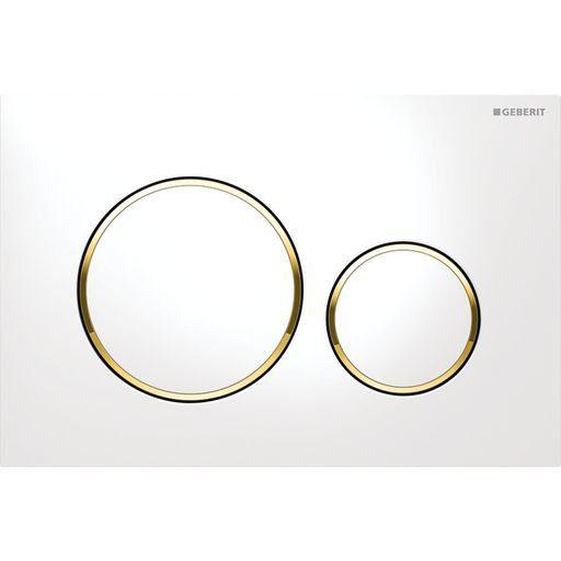Geberit Sigma20 – White Plate with Gold Trim - Living and Bathroom