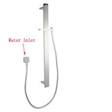 Square Chrome Sliding Shower Rail without Handheld Shower - Living and Bathroom