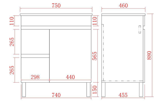 Nova NC74LKB Built-In Kickboard