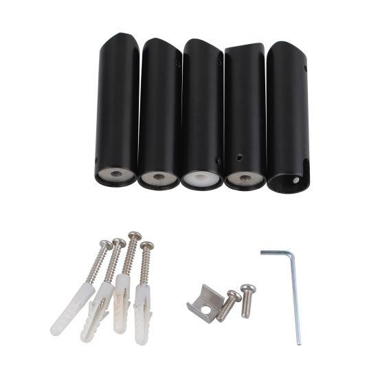 Round Matte Black Electric Heated Towel Rack 7 Bars - Living and Bathroom