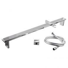 Square Chrome Sliding Shower Rail without Handheld Shower - Living and Bathroom
