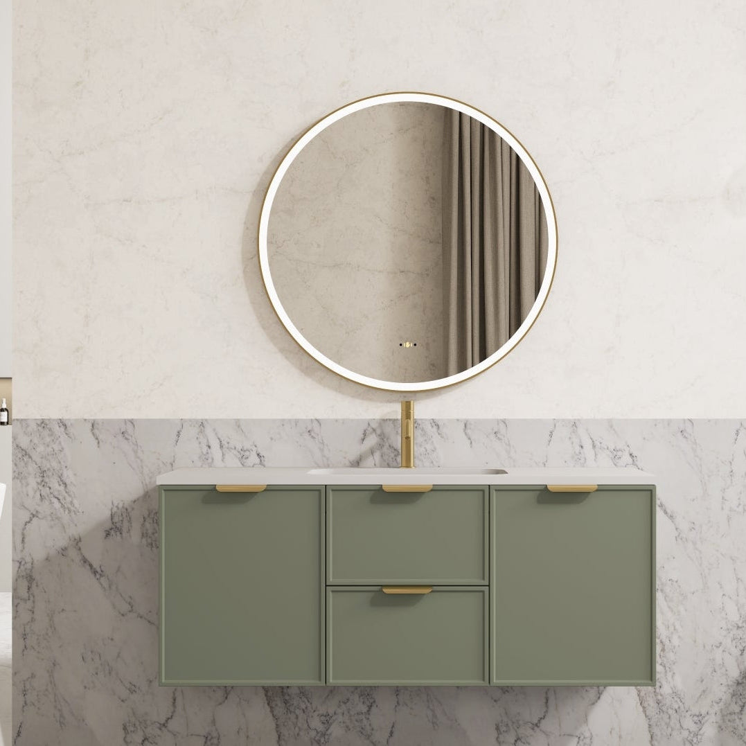 Luna 600mm Round Iron Framed LED Mirror