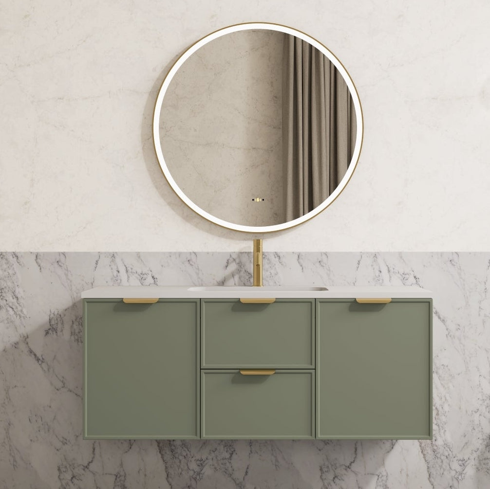 Luna 900mm Round Iron Framed LED Mirror