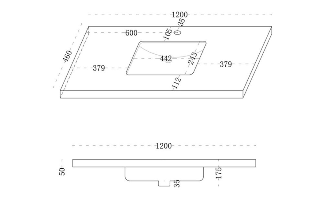 Ceto Diamond Undermount Sintered Stone Top With Seamless Ceramic Basin