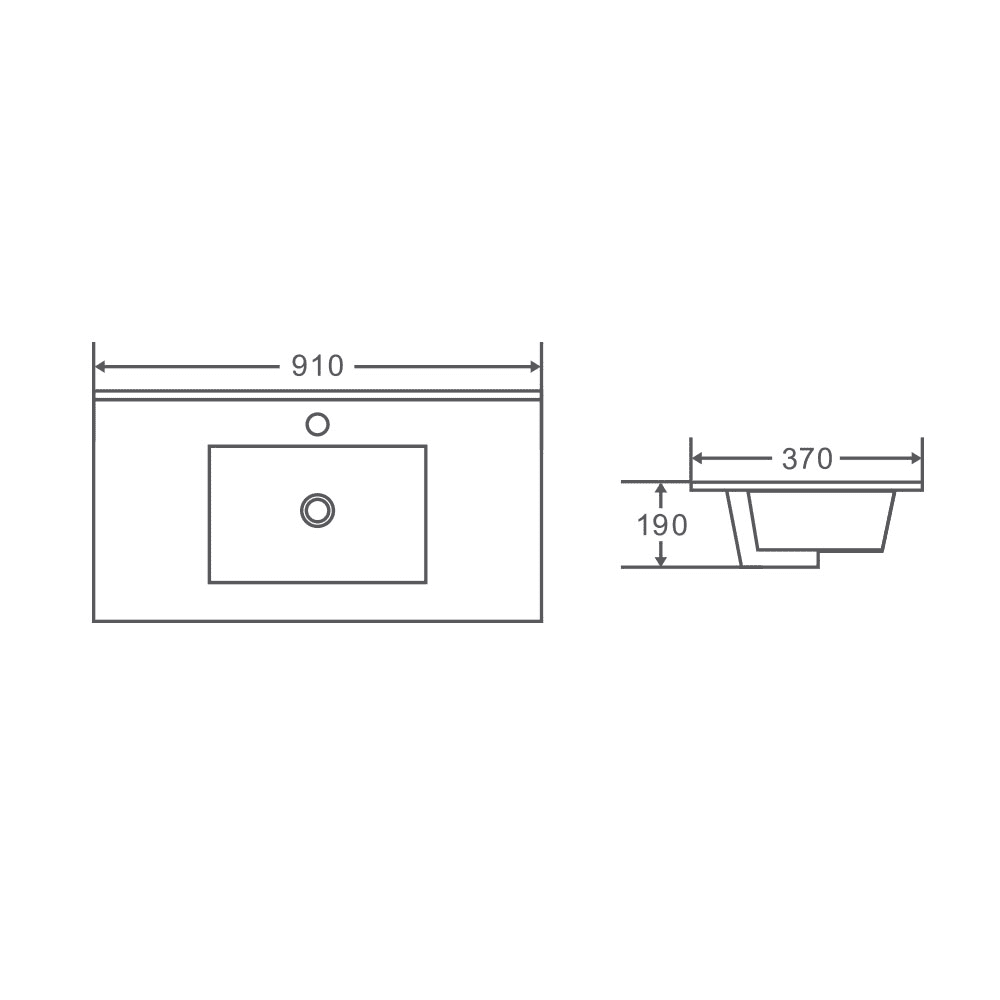 Mercio 900mm Slim Ceramic Top - Living and Bathroom