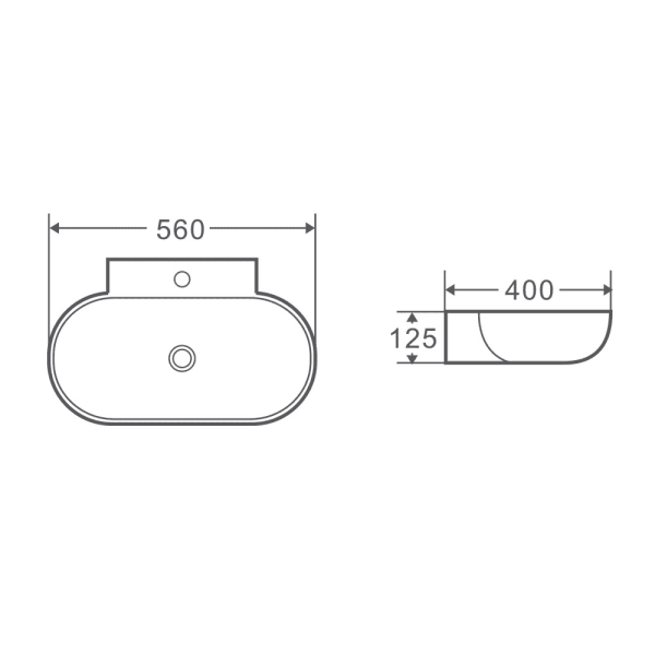 Vento 56M Wall-Hung Basin - Living and Bathroom