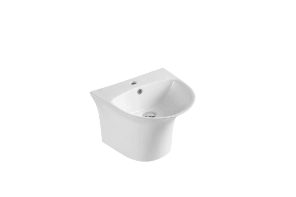 Zento 47S Semi-Pedestal Wall-Hung Basin - Living and Bathroom