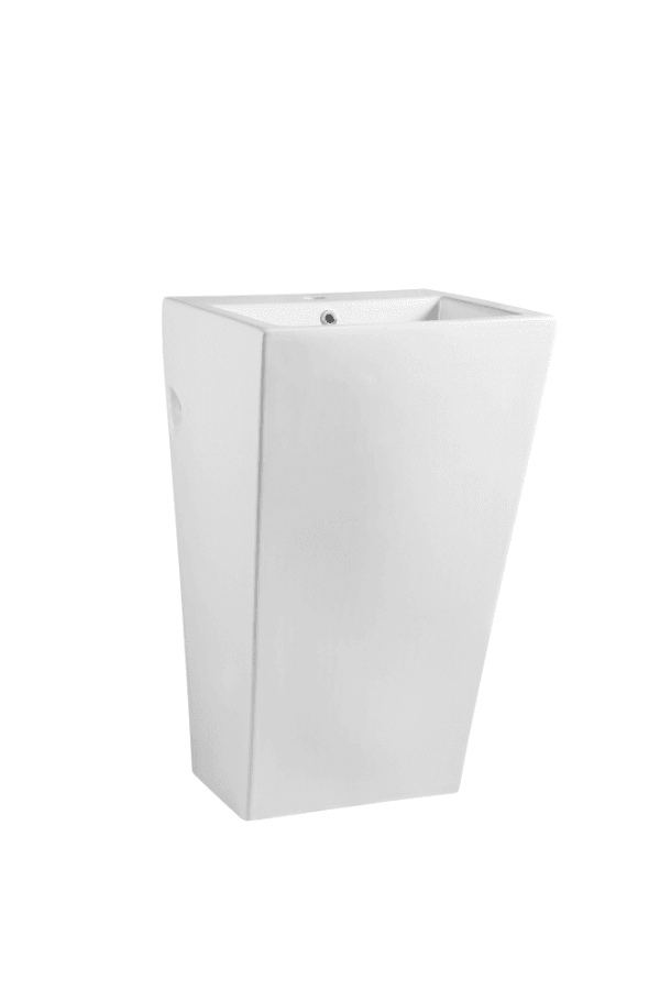 Zento 51 Freestanding Rectangular Pedestal Basin - Living and Bathroom