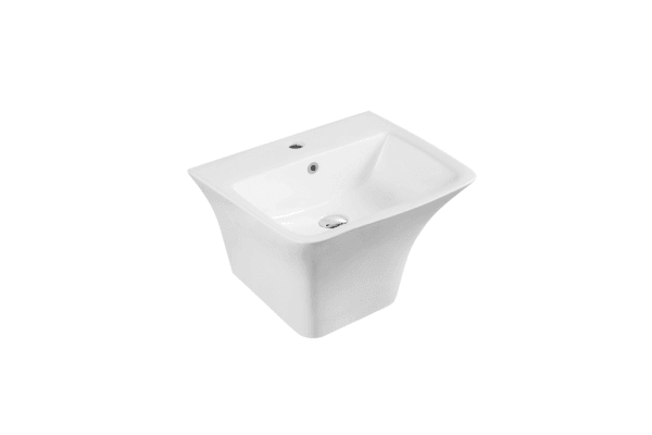 Zento 53S Semi-Pedestal Wall Hung Basin - Living and Bathroom