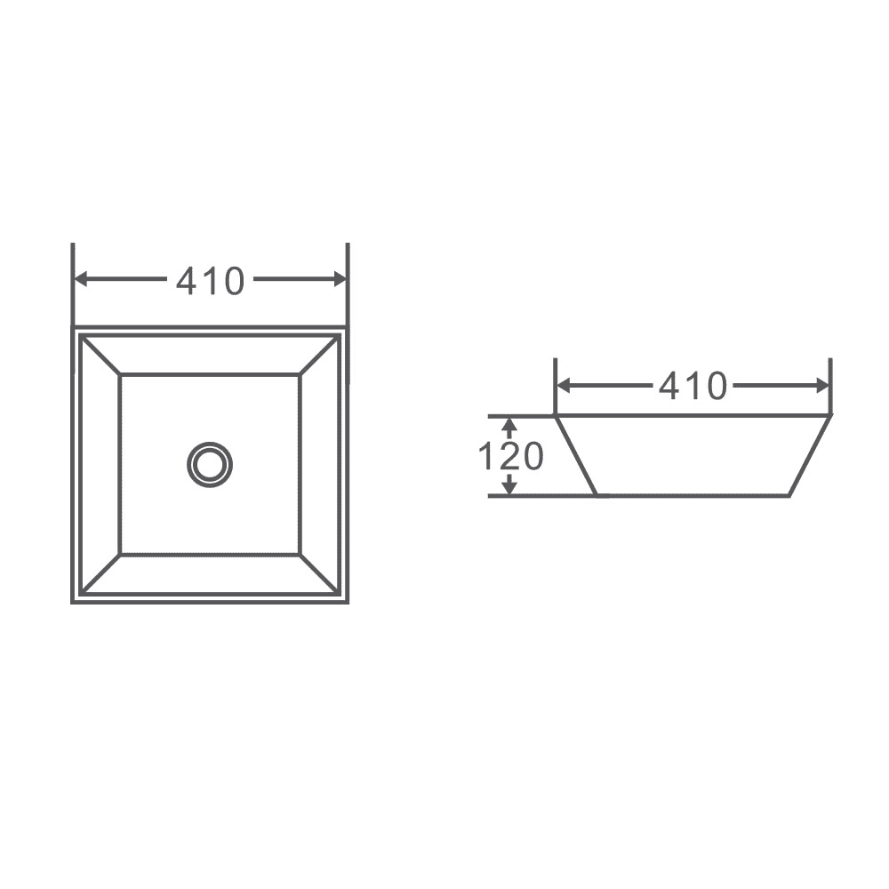 SQ 41 Above Counter Square Basin - Living and Bathroom