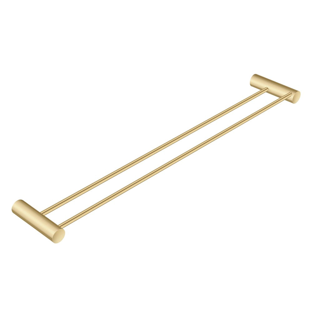 Brushed Brass Double Towel Rail 600mm