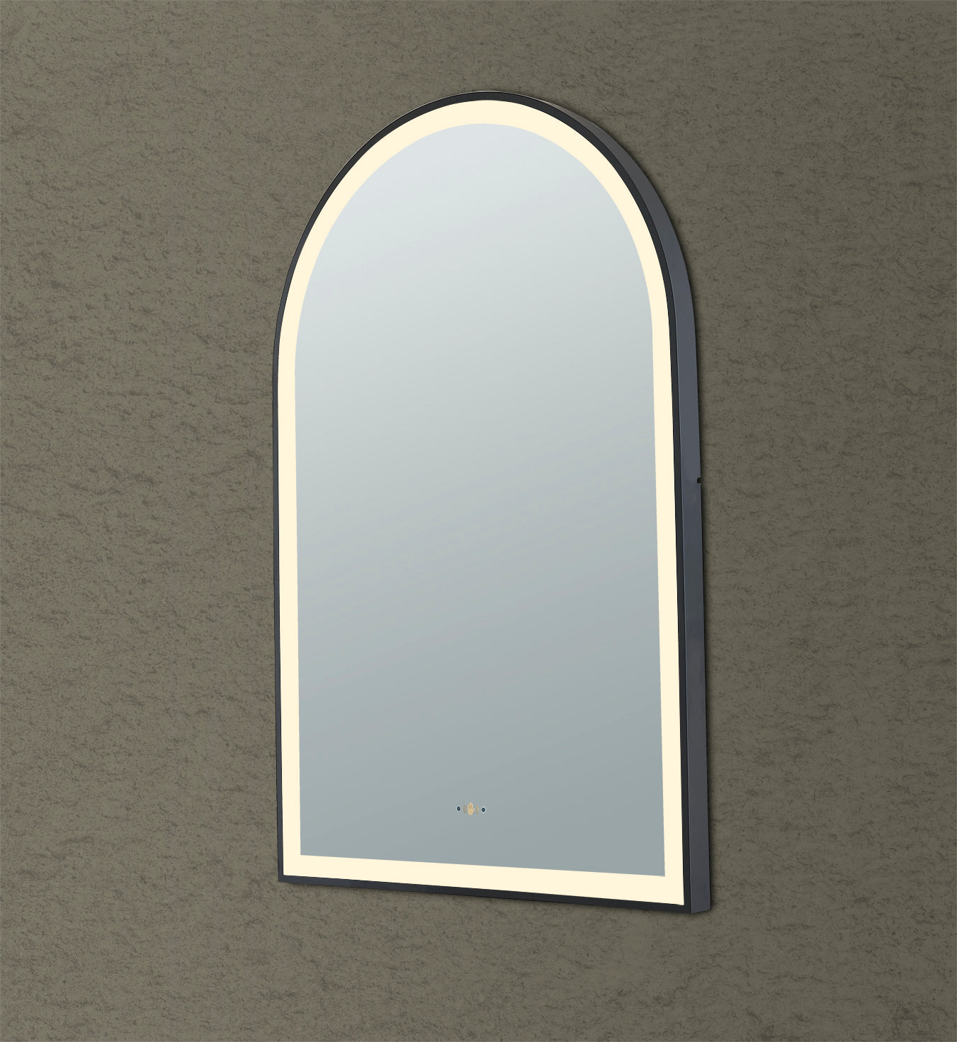 Aura 600mm Arch Iron Framed LED Mirror