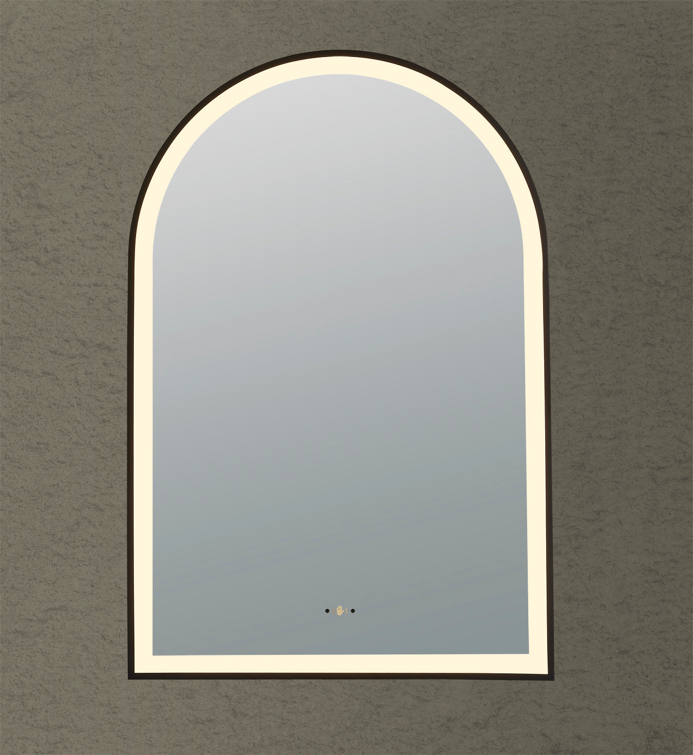 Aura 600mm Arch Iron Framed LED Mirror