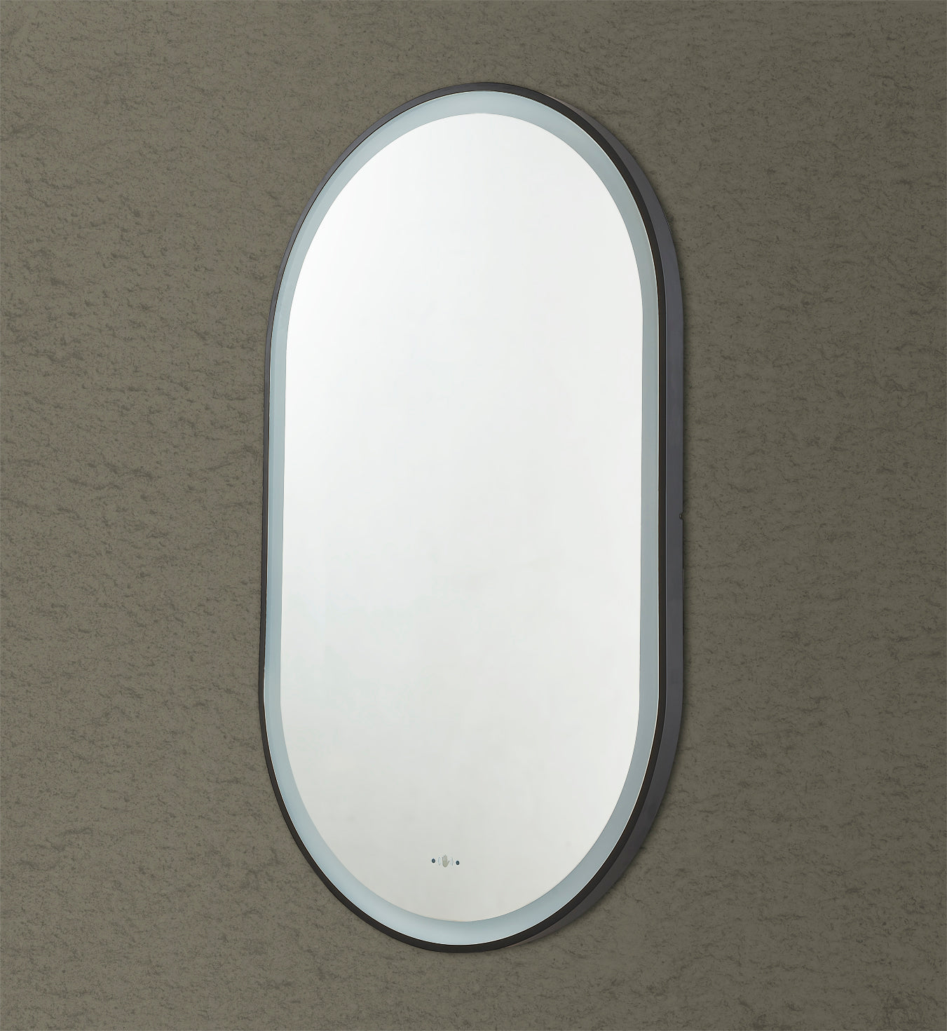Olivia 450mm Oval Iron Framed LED Mirror