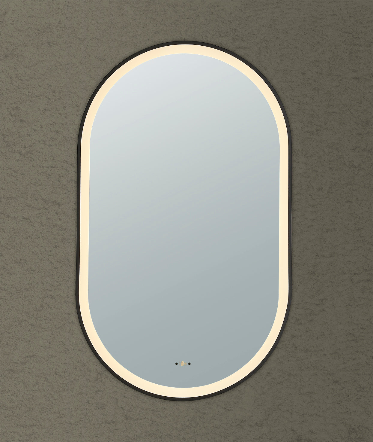 Olivia 450mm Oval Iron Framed LED Mirror