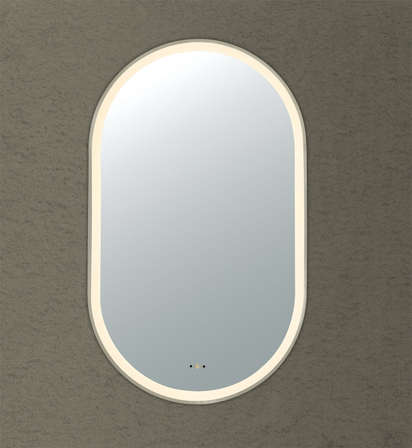 Olivia 450mm Oval Iron Framed LED Mirror