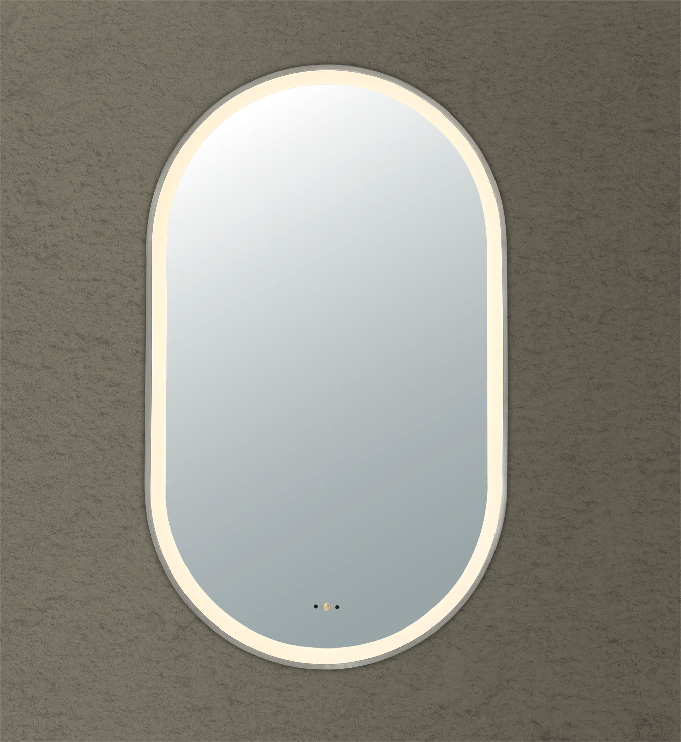 Olivia 450mm Oval Iron Framed LED Mirror