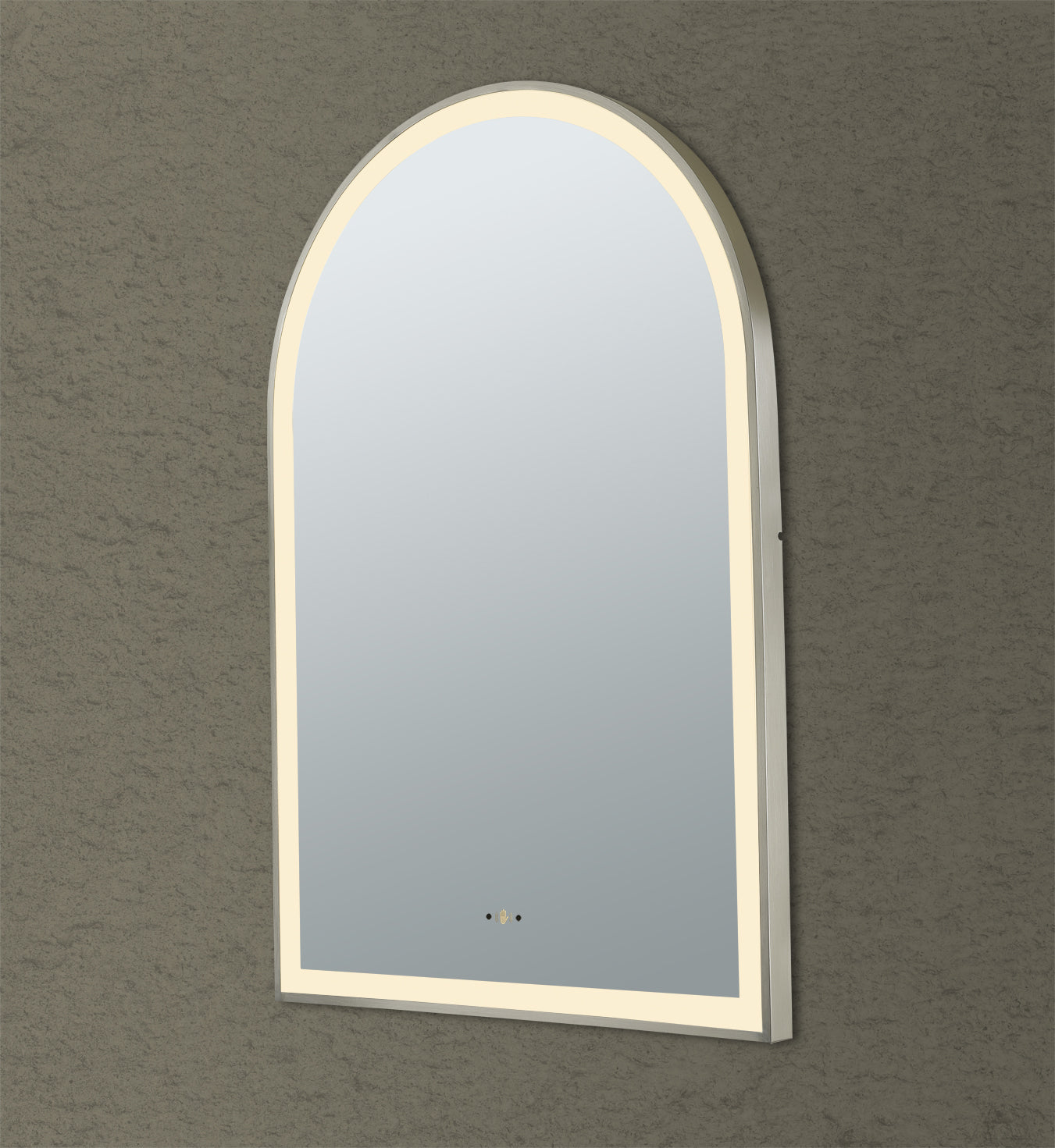 Aura 600mm Arch Iron Framed LED Mirror