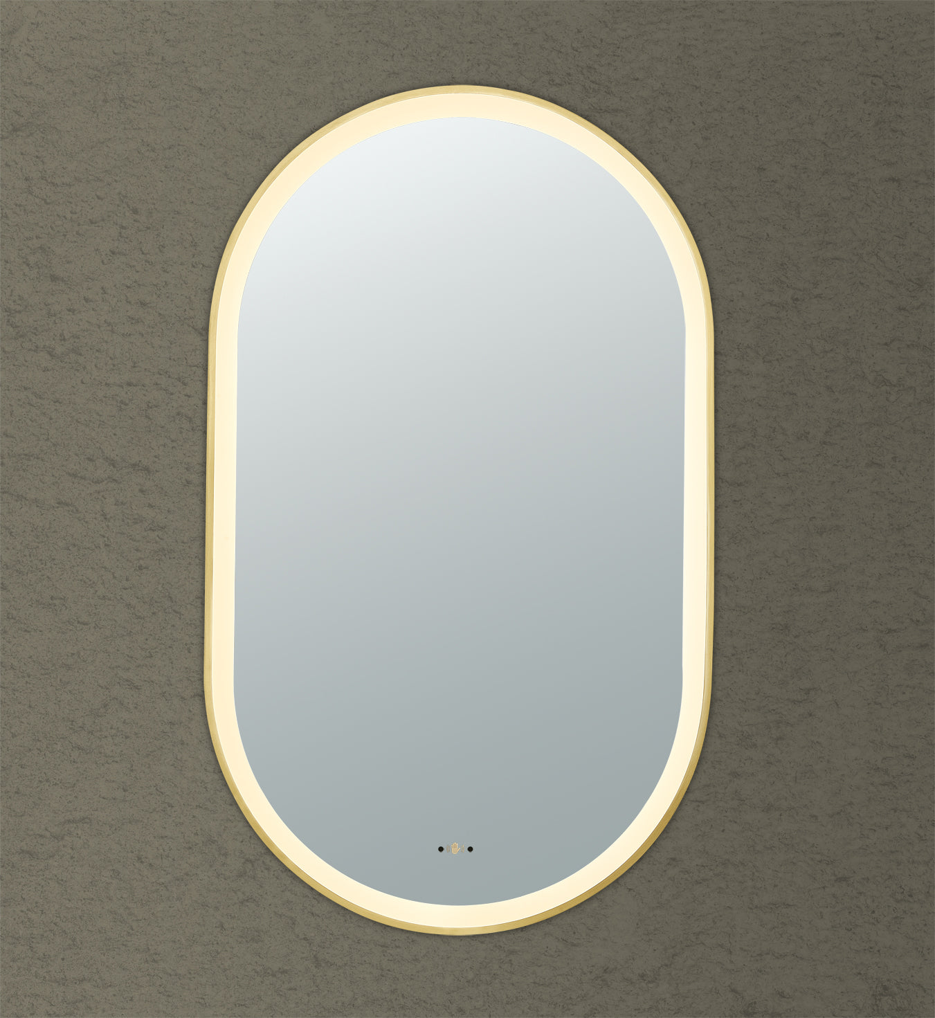Olivia 450mm Oval Iron Framed LED Mirror