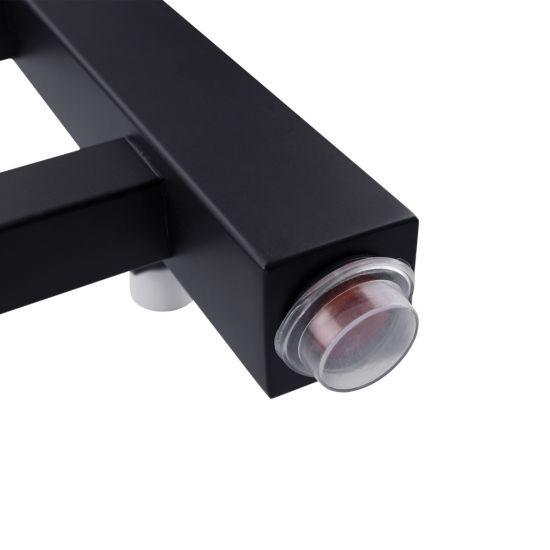 Square Black Electric Heated Towel Rack 6 Bars - Living and Bathroom