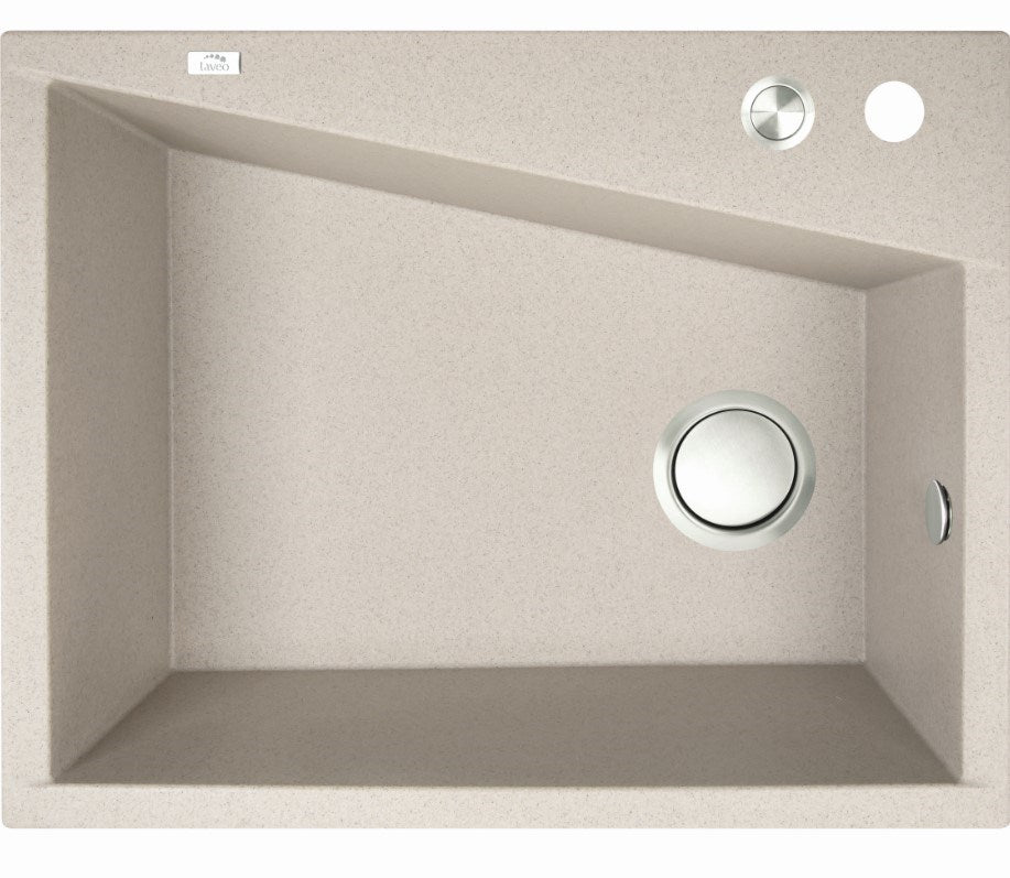 Laveo Grenada Beige Granite Double Bowl Stone Kitchen Sink 470*600*227mm(including Space Saving Siphon and Click-clack Plug)