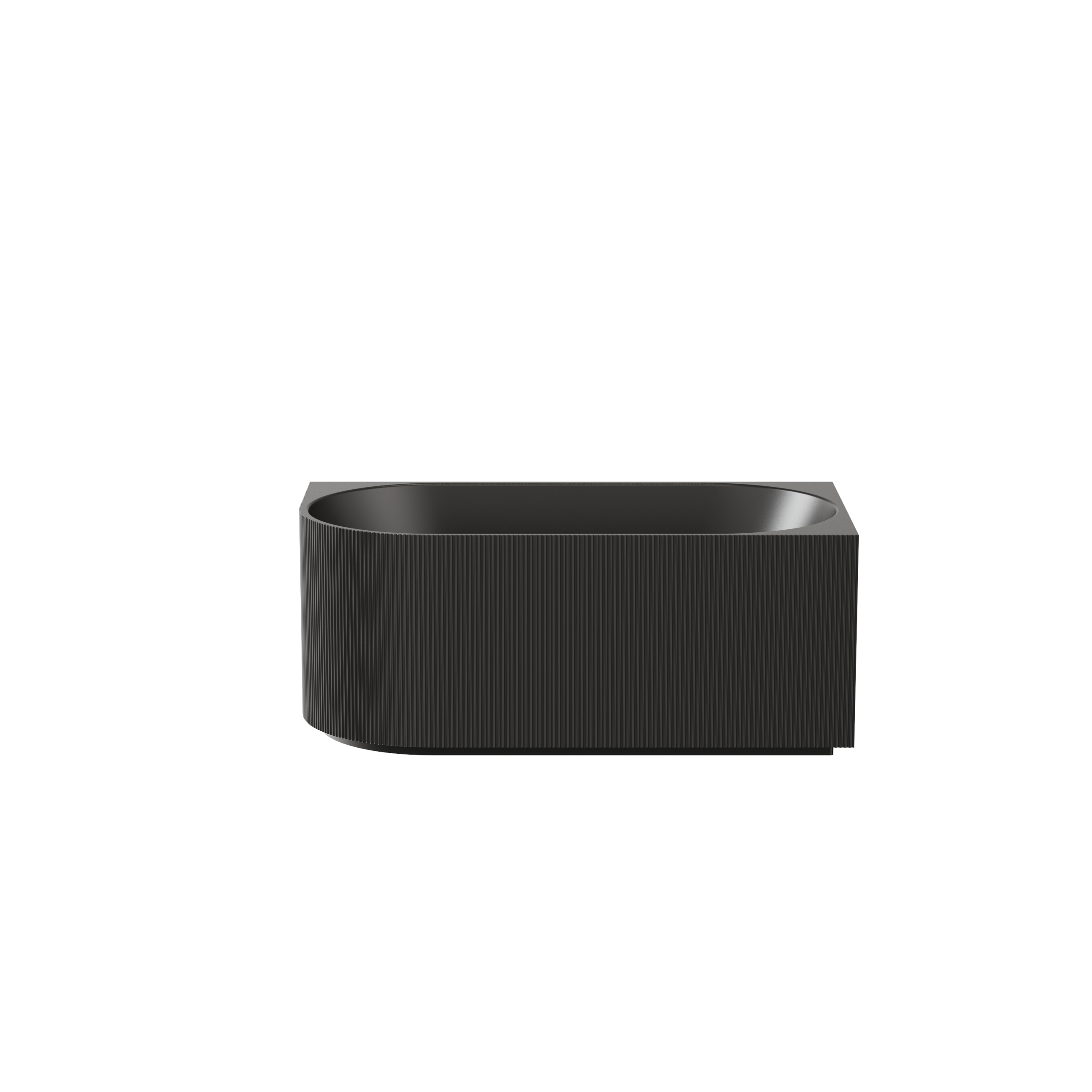 CETO Capri Groove 1500mm Fluted Oval Freestanding Right Corner Bathtub Matt Black