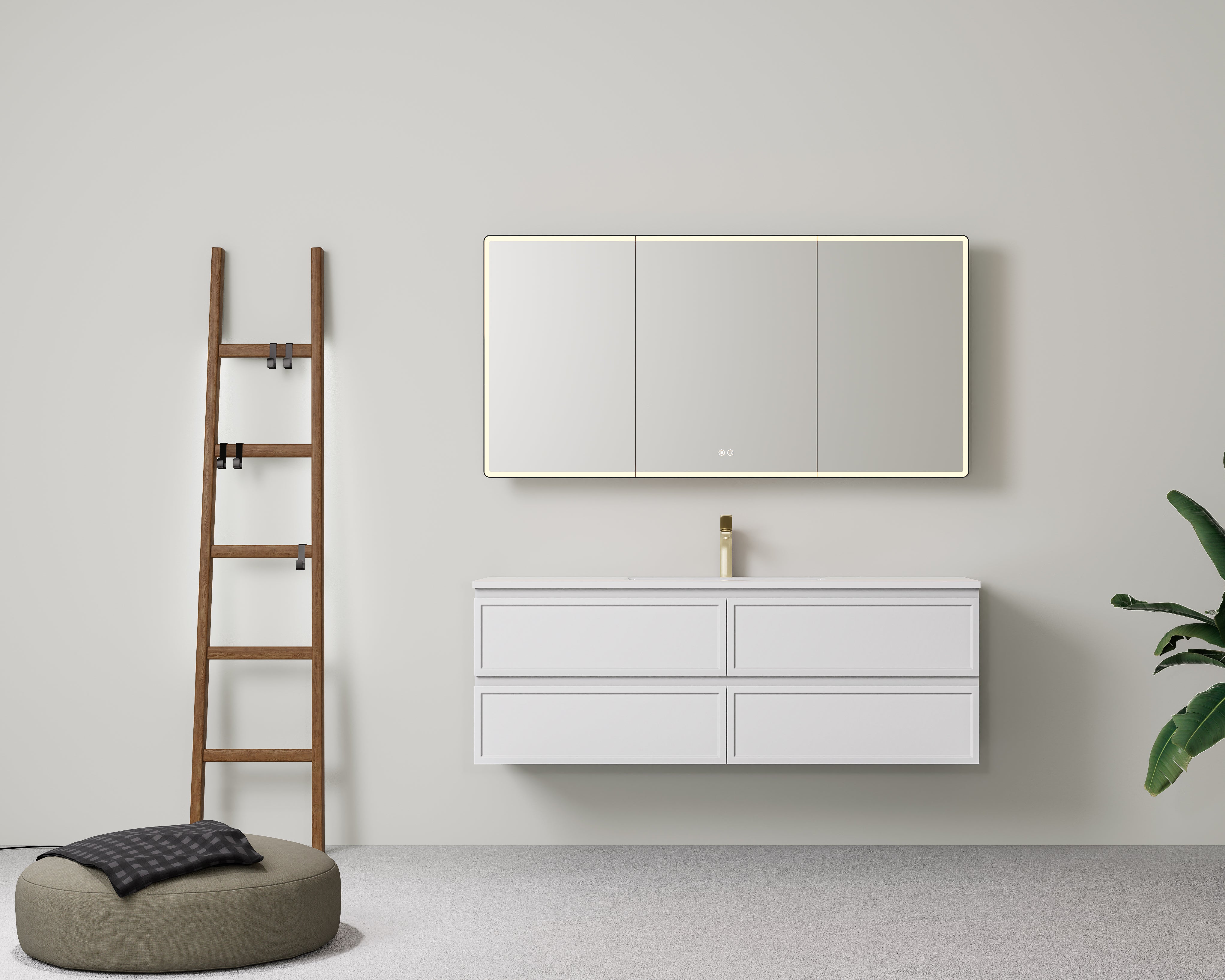 Hamilton Federation Prime Wall Hung PVC Cabinet Matte White