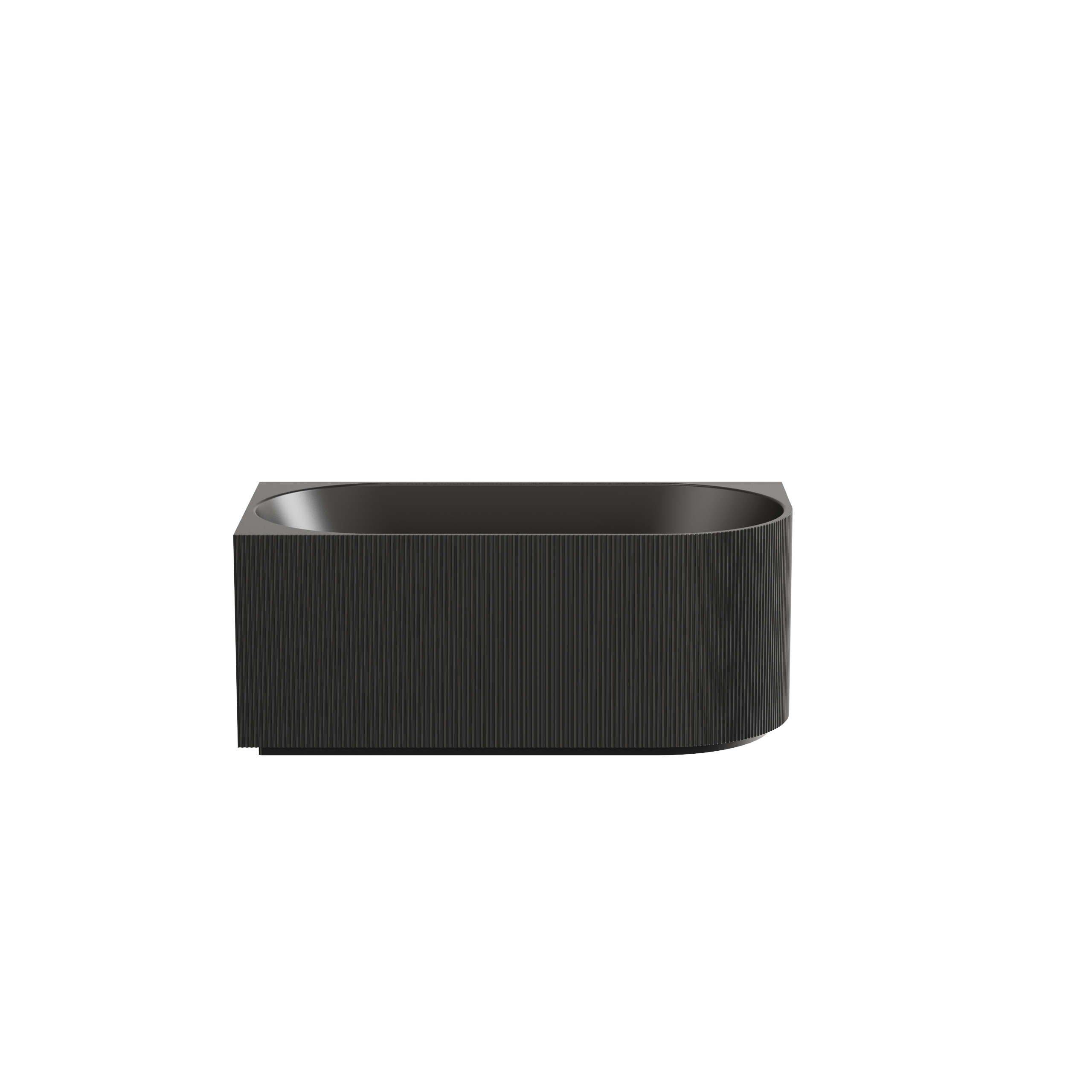CETO Capri Groove 1500mm Fluted Oval Freestanding Left Corner Bathtub Matt Black