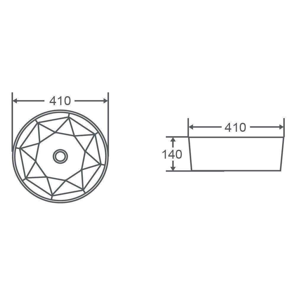 Trier Art Rose Gold with Matt Black Above Counter Round Basin - Living and Bathroom