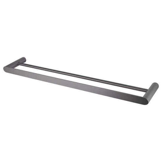 RUSHY Gun Metal Grey Double Towel Rail 600mm - Living and Bathroom