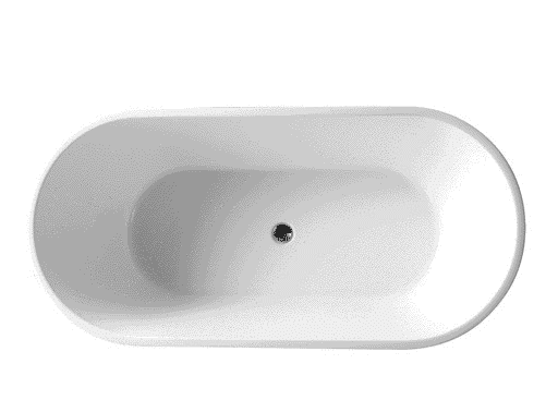 ISEO 1400mm Ultra-Slim Freestanding Gloss White Bathtub - Living and Bathroom