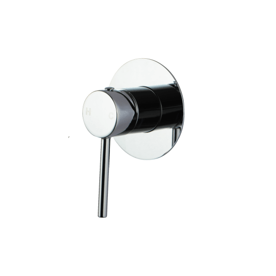 LUCID PIN Round Chrome Shower/Bath Wall Mixer(80mm Cover Plate)(color up) - Living and Bathroom
