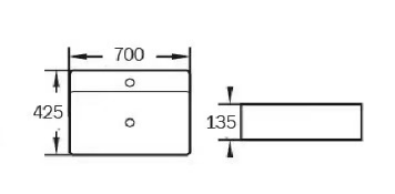 Wall-Hung/Above-Counter Basin (700×420×140mm)