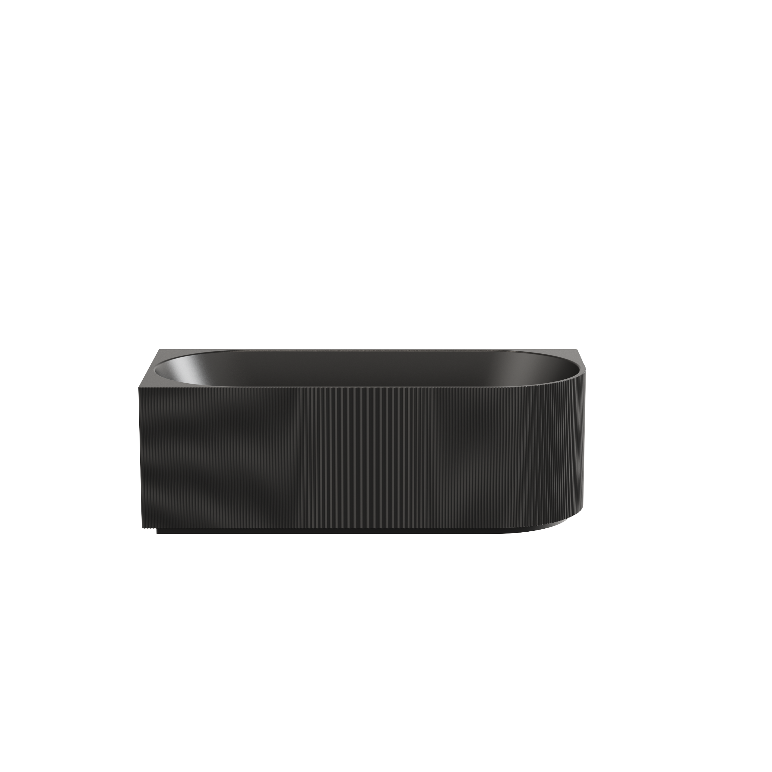 CETO Capri Groove 1700mm Fluted Oval Freestanding Left Corner Bathtub Matt Black