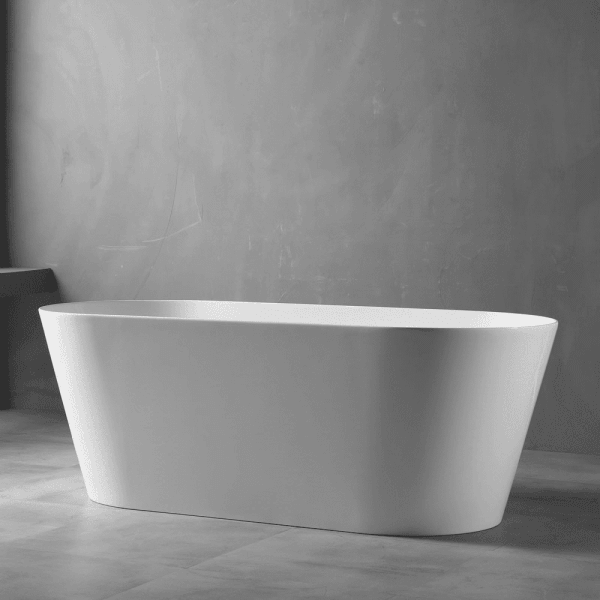 ISEO 1400mm Ultra-Slim Freestanding Gloss White Bathtub - Living and Bathroom