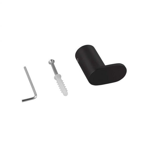 RUSHY Black Round Robe Hook - Living and Bathroom