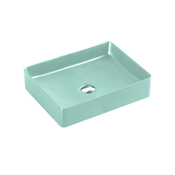 Etna Antique Green Above Counter Rectangular Basin - Living and Bathroom