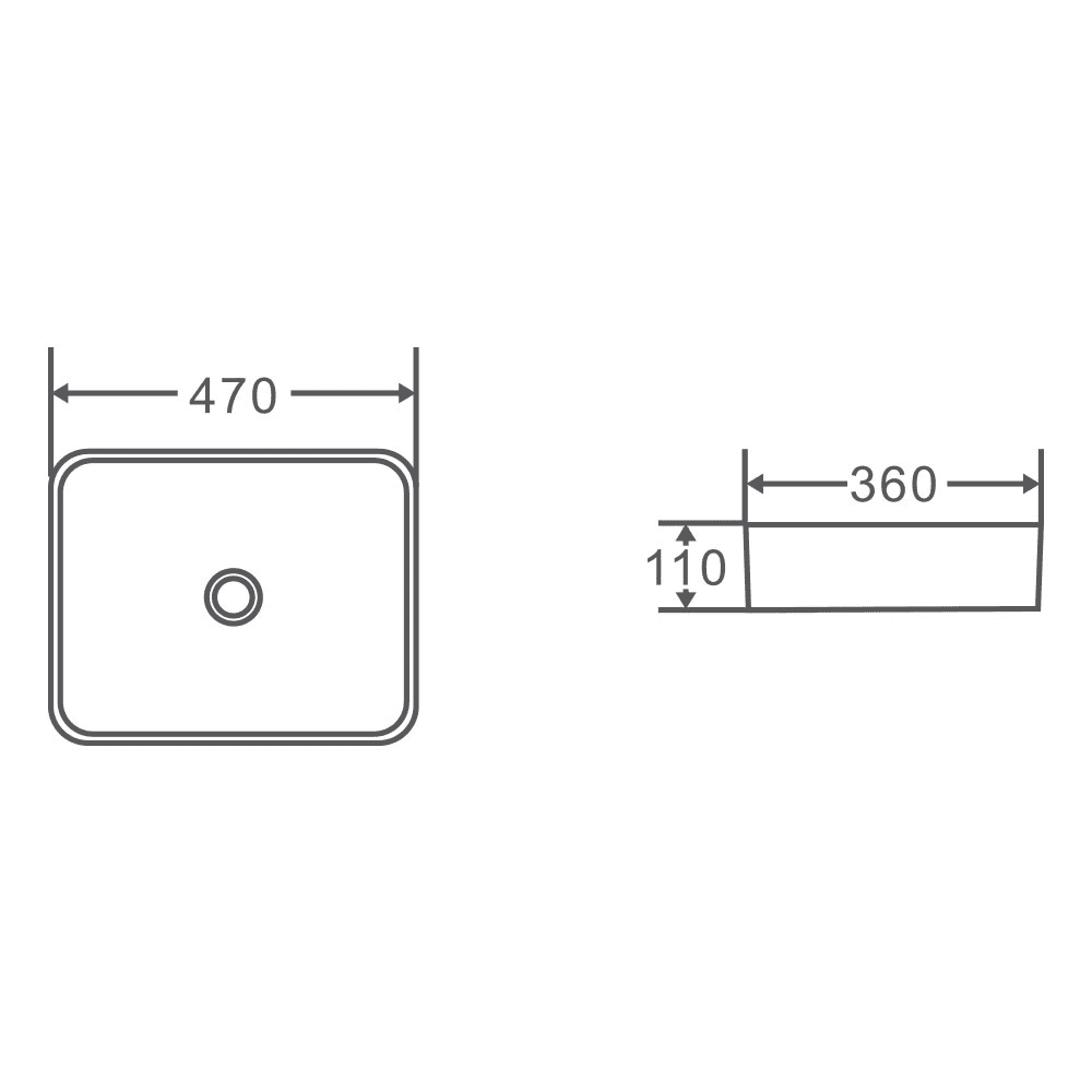 Etna Cappuccino Above Counter Rectangular Basin - Living and Bathroom